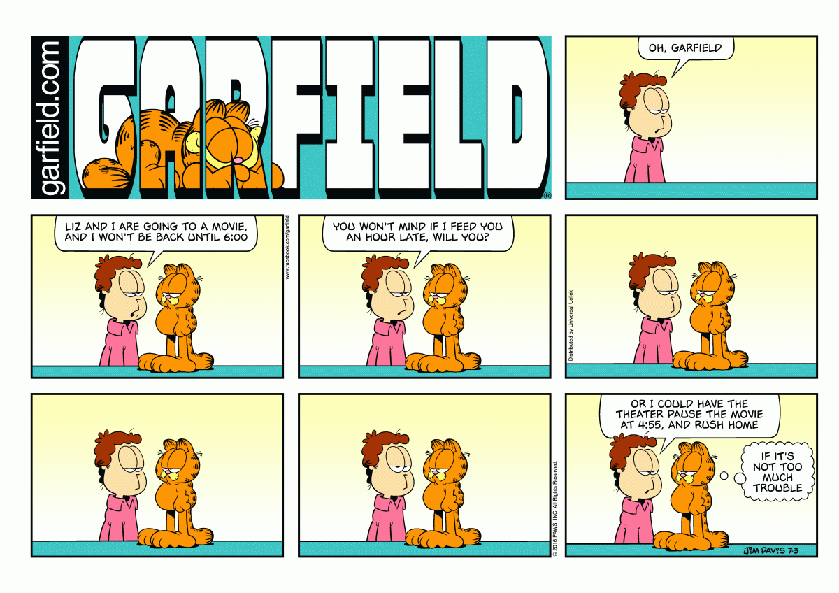 Garfield, July 3, 2016