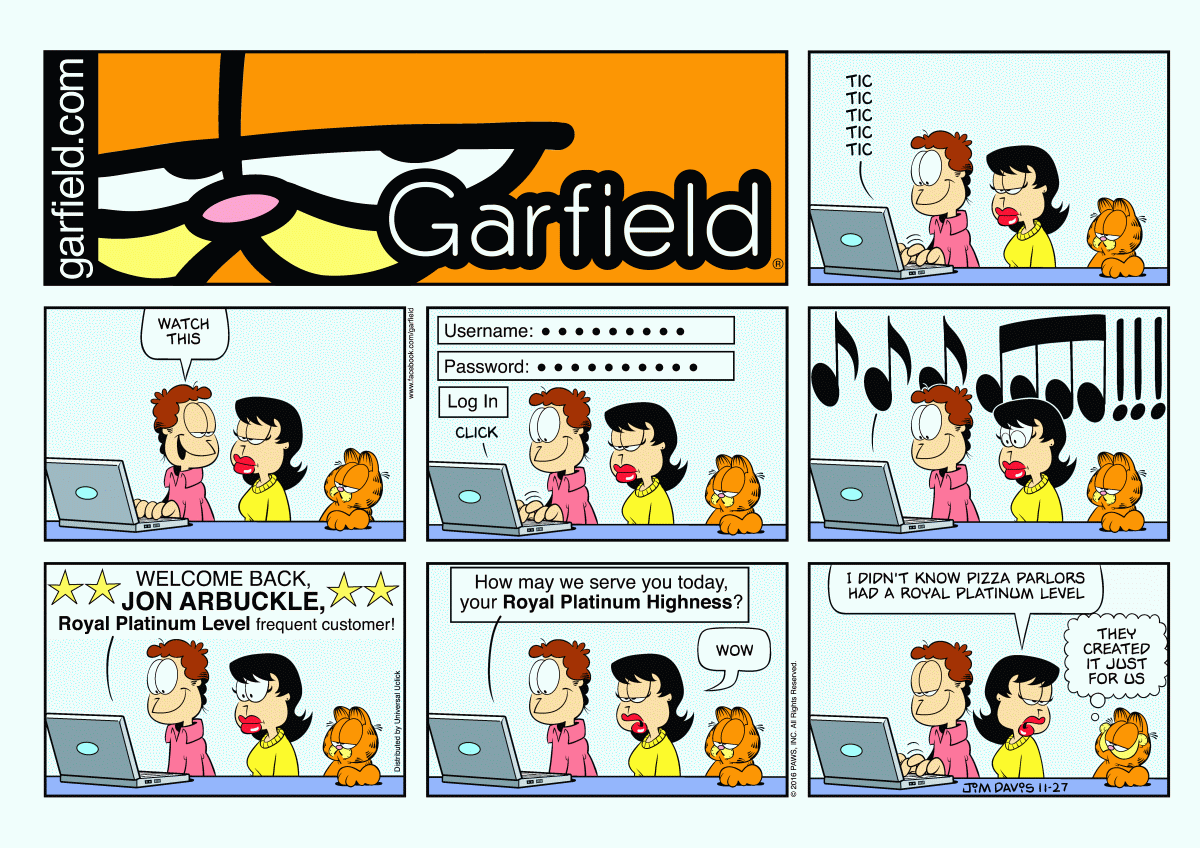 Garfield, November 27, 2016