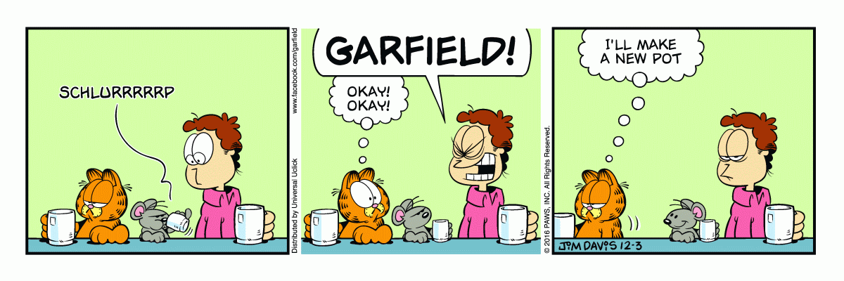 Garfield, December 3, 2016