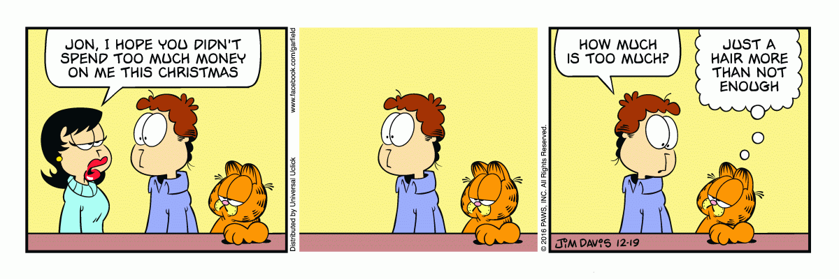 Garfield, December 19, 2016