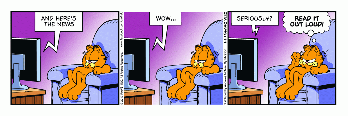 Garfield, January 14, 2017