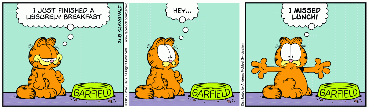 Garfield, August 12, 2017