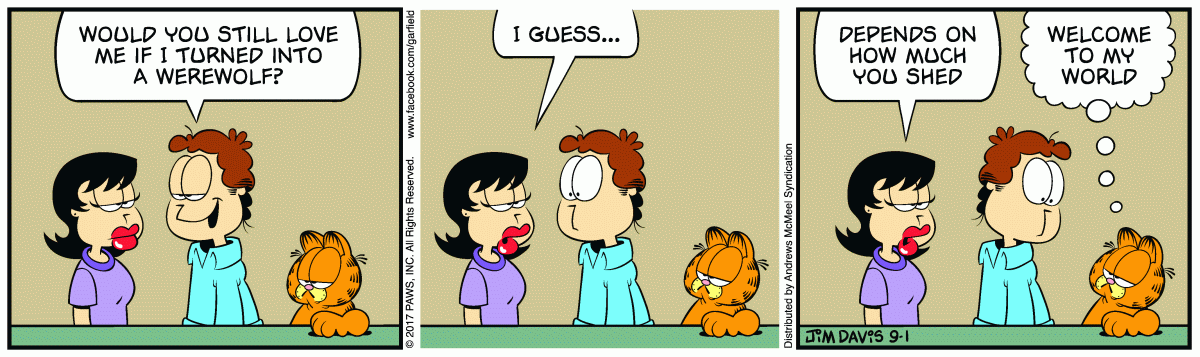Garfield, September 1, 2017