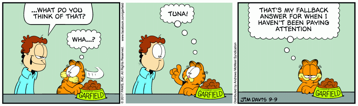 Garfield, September 9, 2017