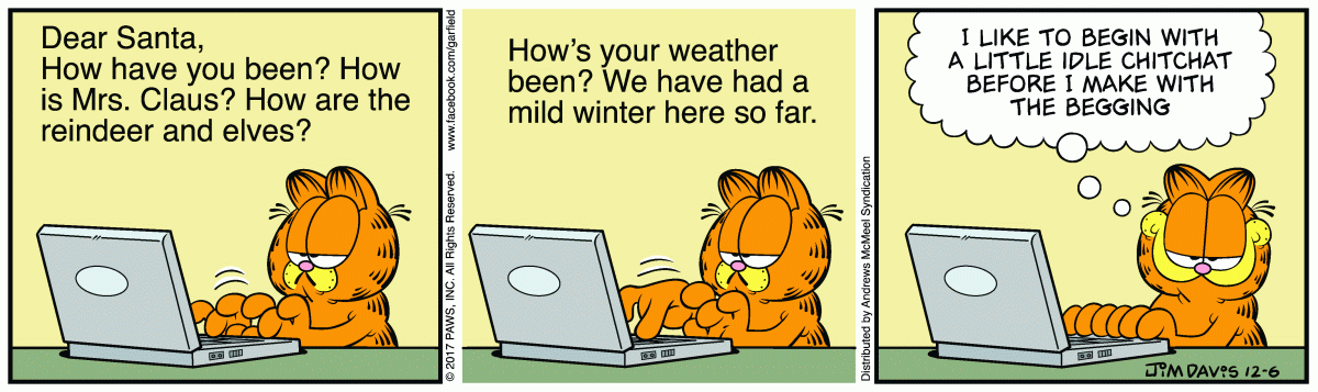 Garfield, December 6, 2017