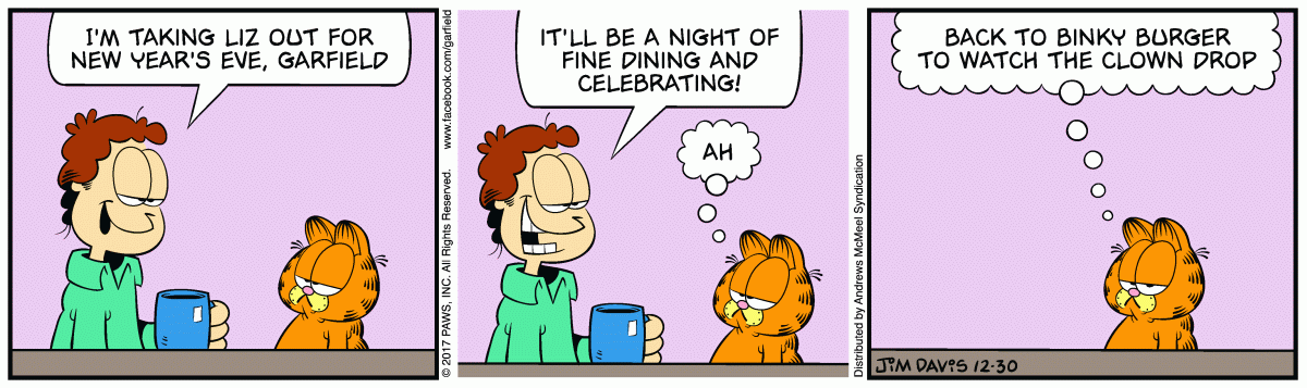 Garfield, December 30, 2017