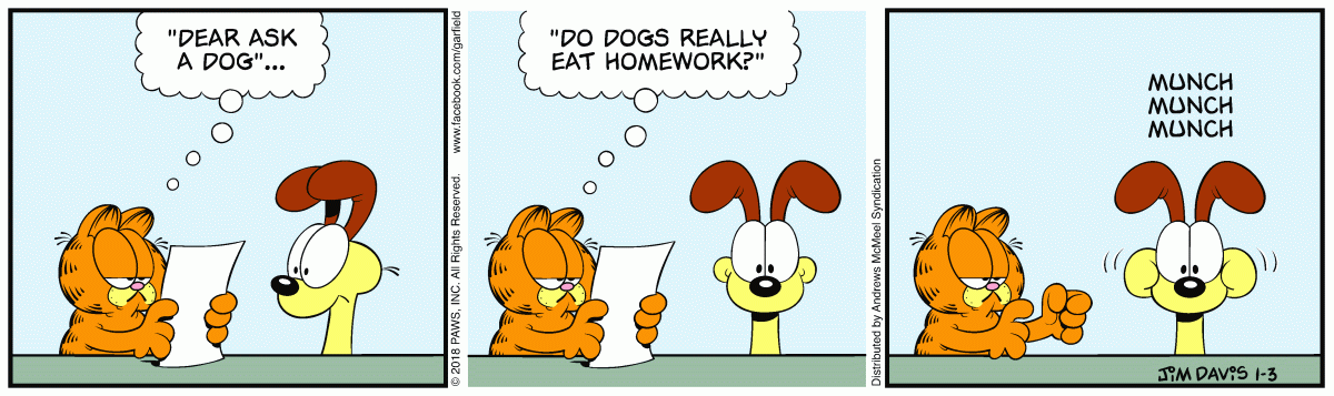Garfield, January 3, 2018