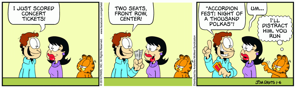 Garfield, January 6, 2018
