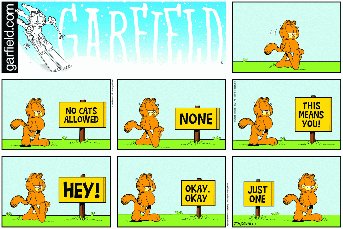 Garfield, January 7, 2018