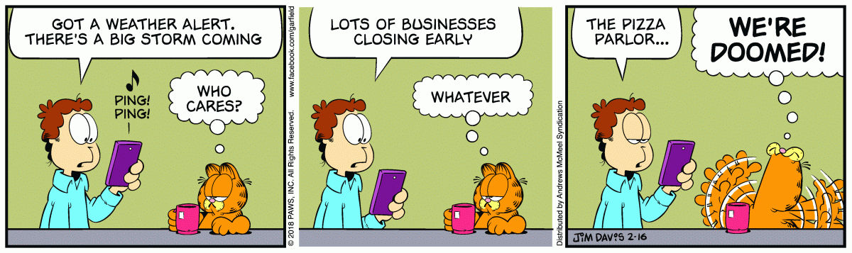 Garfield, February 16, 2018