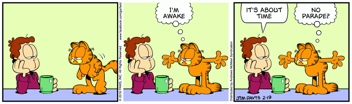 Garfield, February 19, 2018