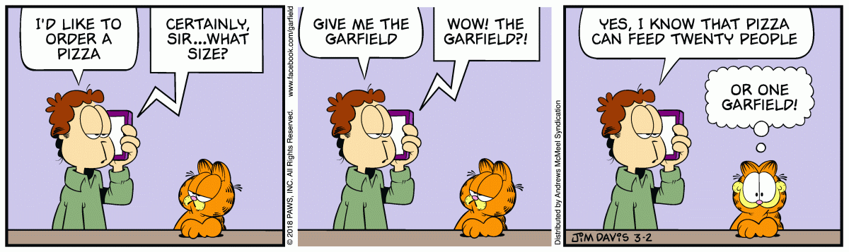 Garfield, March 2, 2018
