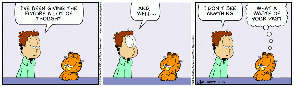 Garfield comic strip for Thursday, March 15, 2018