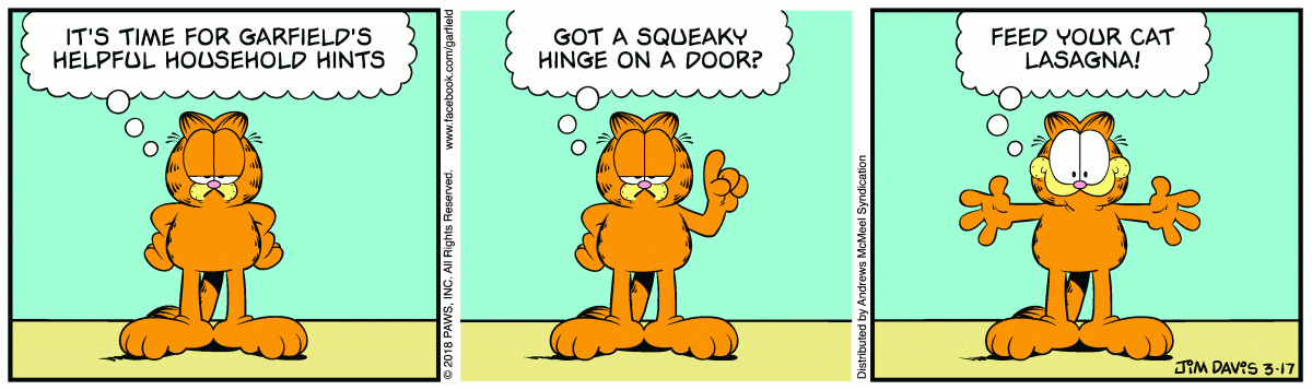 Garfield, March 17, 2018