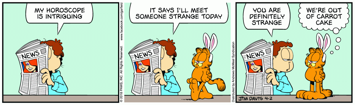 Garfield, April 2, 2018