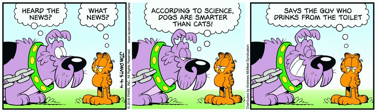 Garfield comic strip for Wednesday, April 4, 2018
