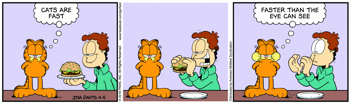 Garfield comic strip for Thursday, April 5, 2018