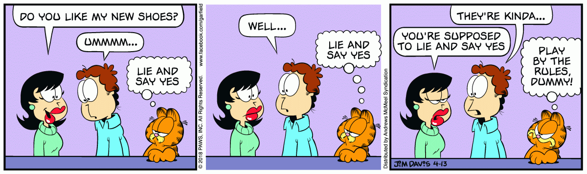 Garfield comic strip for Friday, April 13, 2018