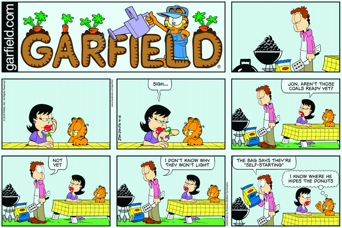 Garfield comic strip for Sunday, April 15, 2018