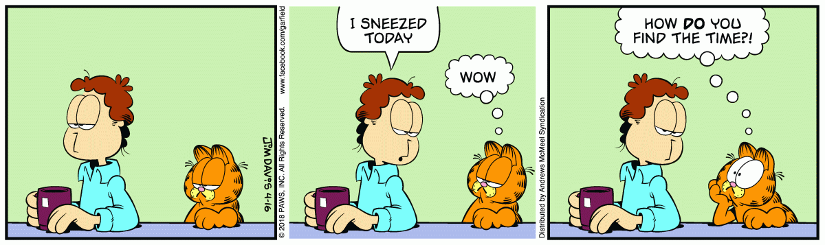 Garfield comic strip for Monday, April 16, 2018