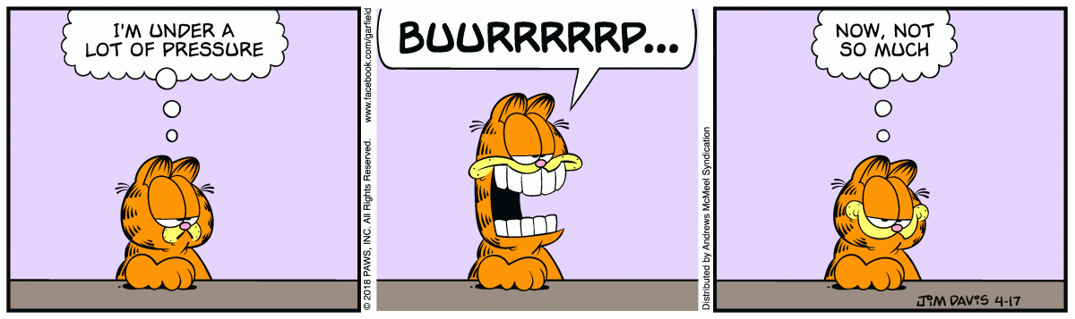 Garfield comic strip for Tuesday, April 17, 2018