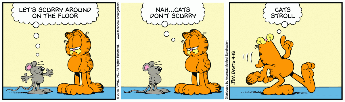 Garfield comic strip for Wednesday, April 18, 2018