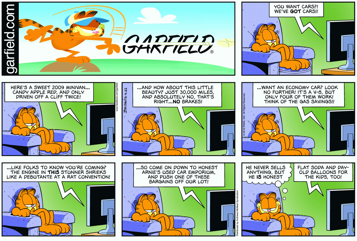 Garfield, April 22, 2018
