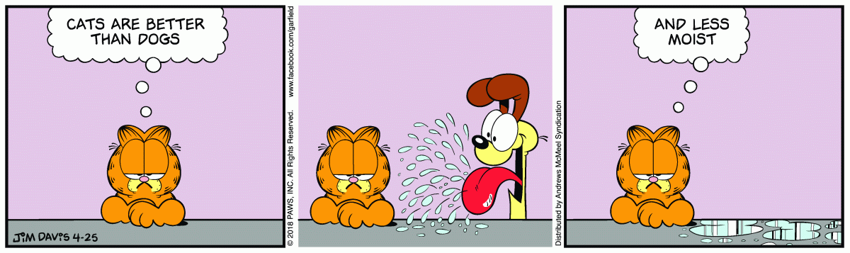 Garfield comic strip for Wednesday, April 25, 2018