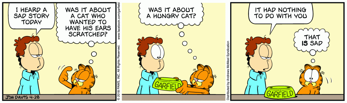 Garfield, April 28, 2018