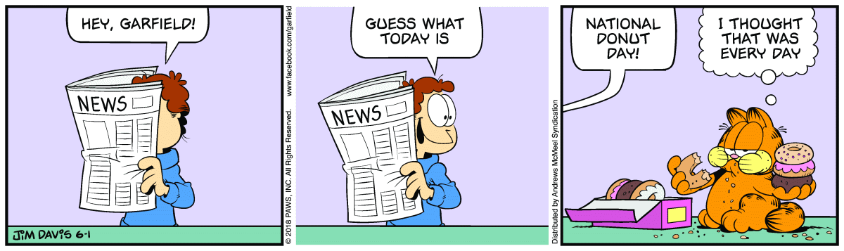 Garfield, June 1, 2018