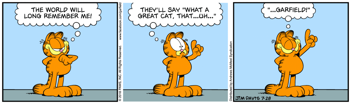 Garfield, July 28, 2018