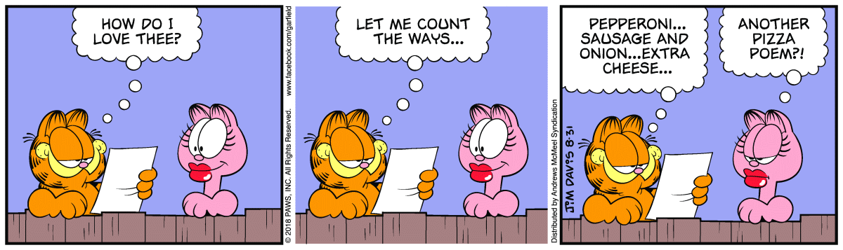 Garfield, August 31, 2018