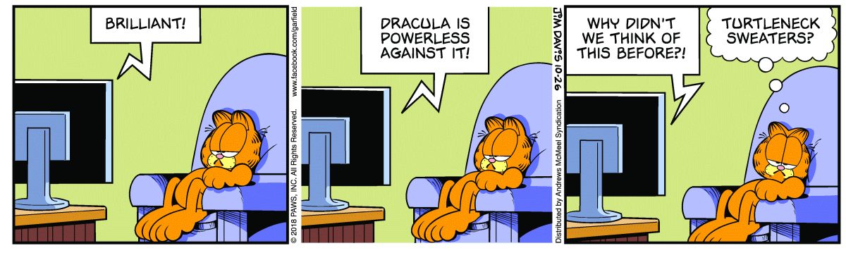 Garfield comic strip for Friday, October 26, 2018