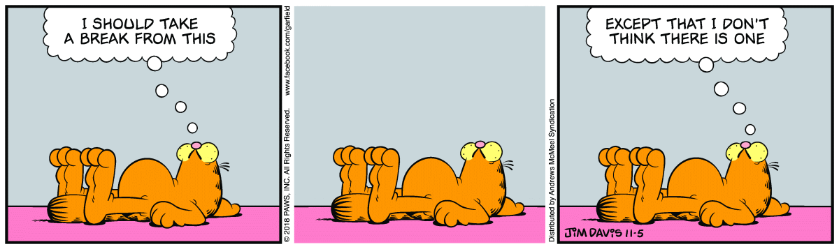Garfield comic strip for Monday, November 5, 2018