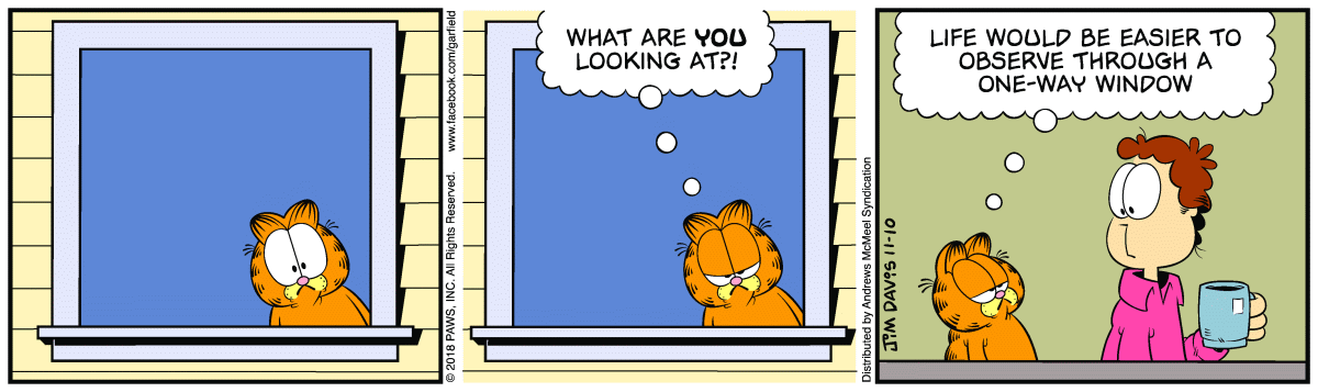 Garfield comic strip for Saturday, November 10, 2018