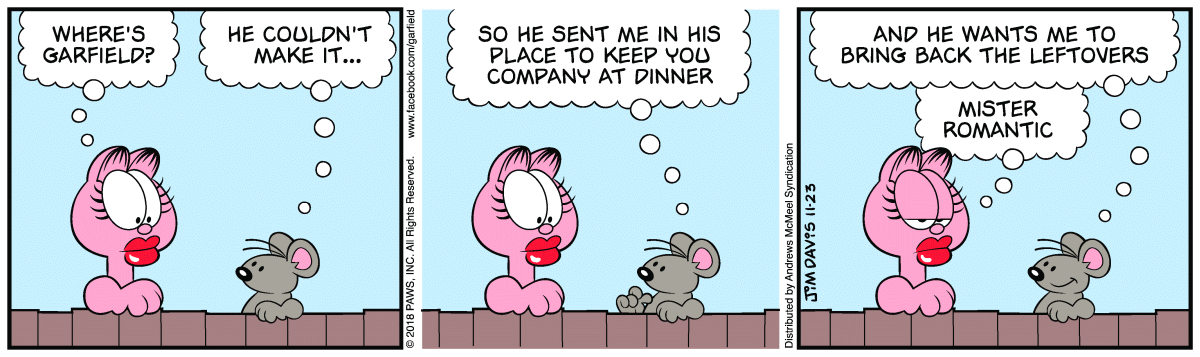 Garfield comic strip for Friday, November 23, 2018