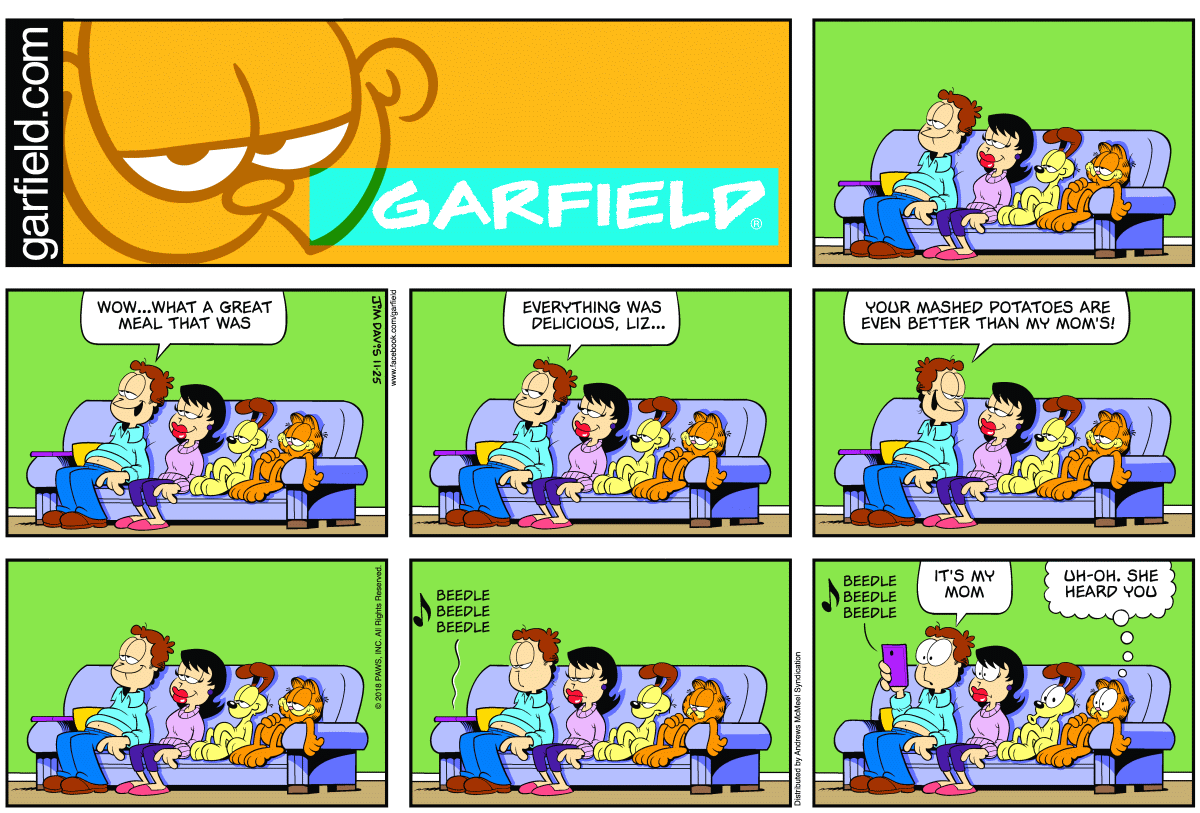 Garfield comic strip for Sunday, November 25, 2018