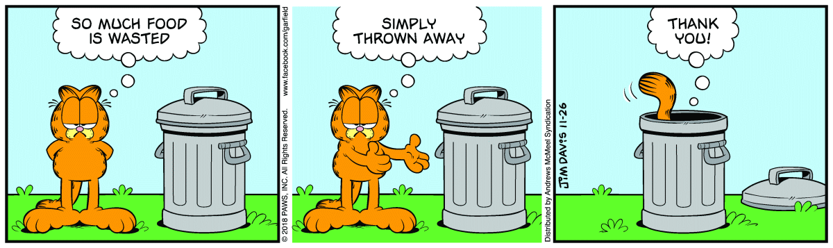 Garfield comic strip for Monday, November 26, 2018
