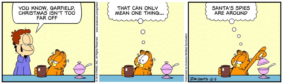 Garfield comic strip for Wednesday, December 5, 2018