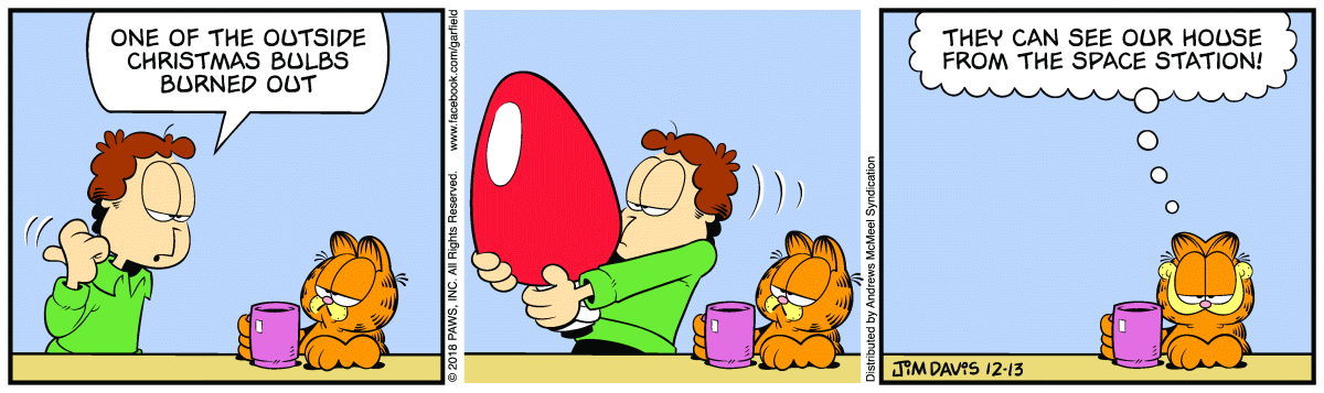 Garfield comic strip for Thursday, December 13, 2018