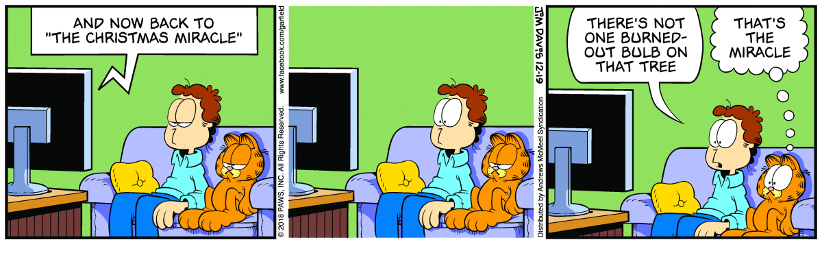 Garfield comic strip for Wednesday, December 19, 2018