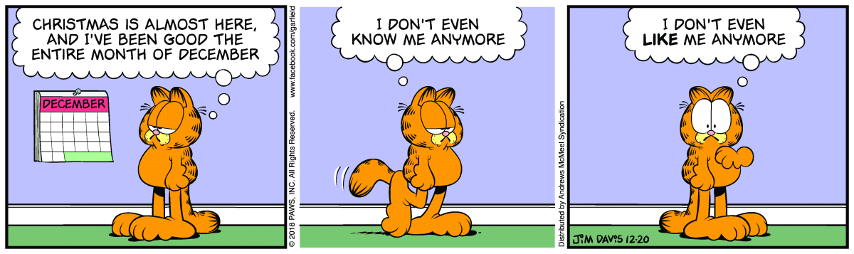 Garfield comic strip for Thursday, December 20, 2018