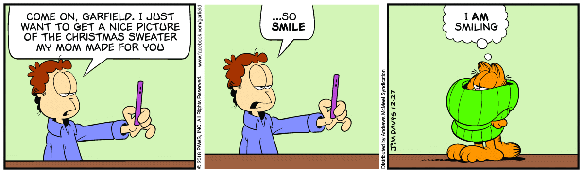 Garfield comic strip for Thursday, December 27, 2018