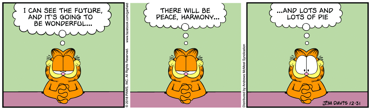 Garfield comic strip for Monday, December 31, 2018