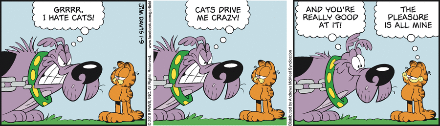 Garfield comic strip for Wednesday, January 9, 2019