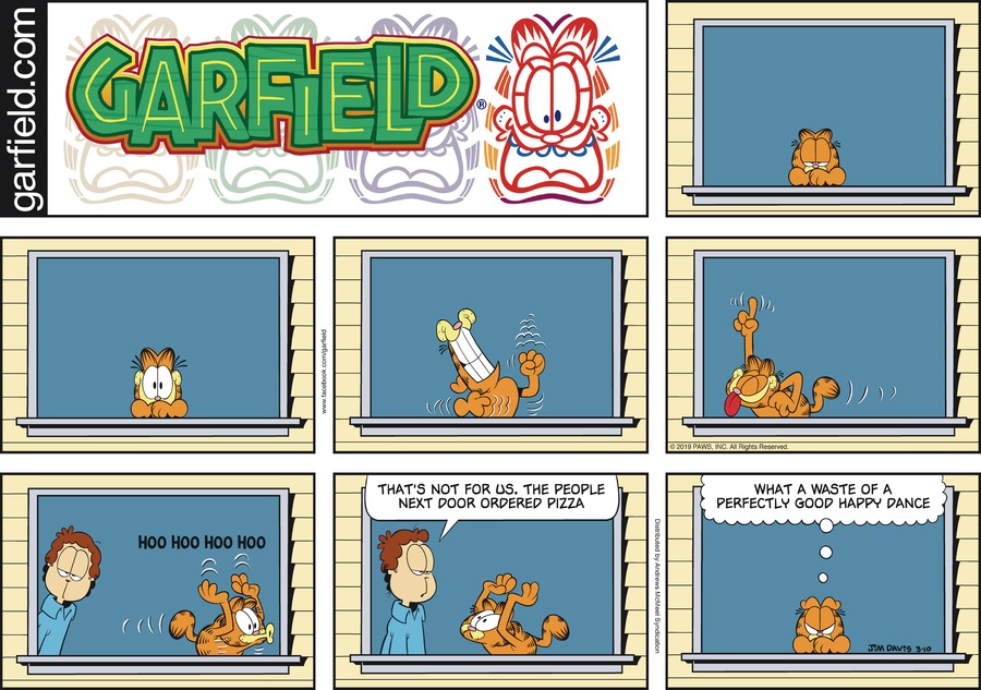 Garfield comic strip for Sunday, March 10, 2019