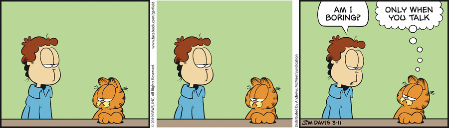 Garfield comic strip for Monday, March 11, 2019