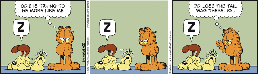 Garfield comic strip for Wednesday, April 3, 2019