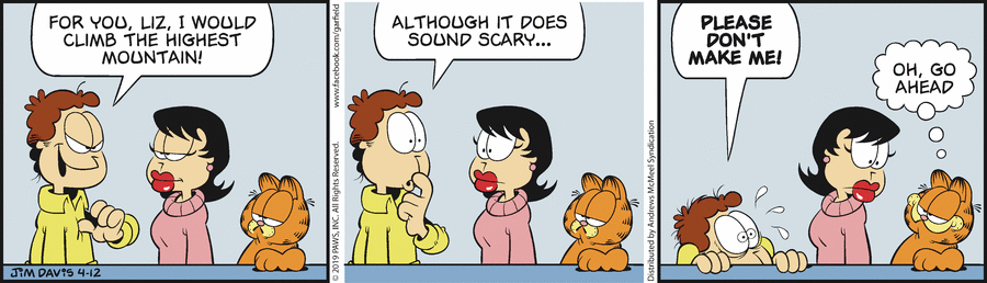 Garfield comic strip for Friday, April 12, 2019