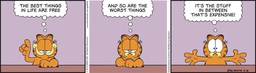 Garfield comic strip for Tuesday, April 16, 2019